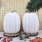 Greentek; 2 Pcs Large White Artificial Pumpkins, Faux Foam Harvest Pumpkins with Realistic Stems, DIY Fall Pumpkin Decor for Thanksgiving Halloween Table Centerpiece, Home Holiday Seasonal Decoration; Category:Decor Pumpkins; Image:6